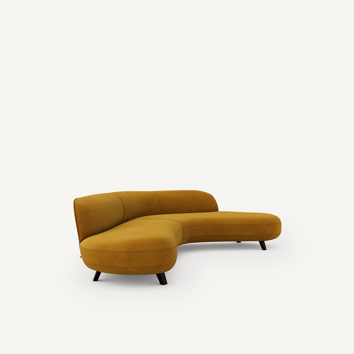 Fluwelen hoekbank, Rosebury, ontwerp Emmanuel Gallina mosterd, AM.PM X EMMANUEL GALLINA
