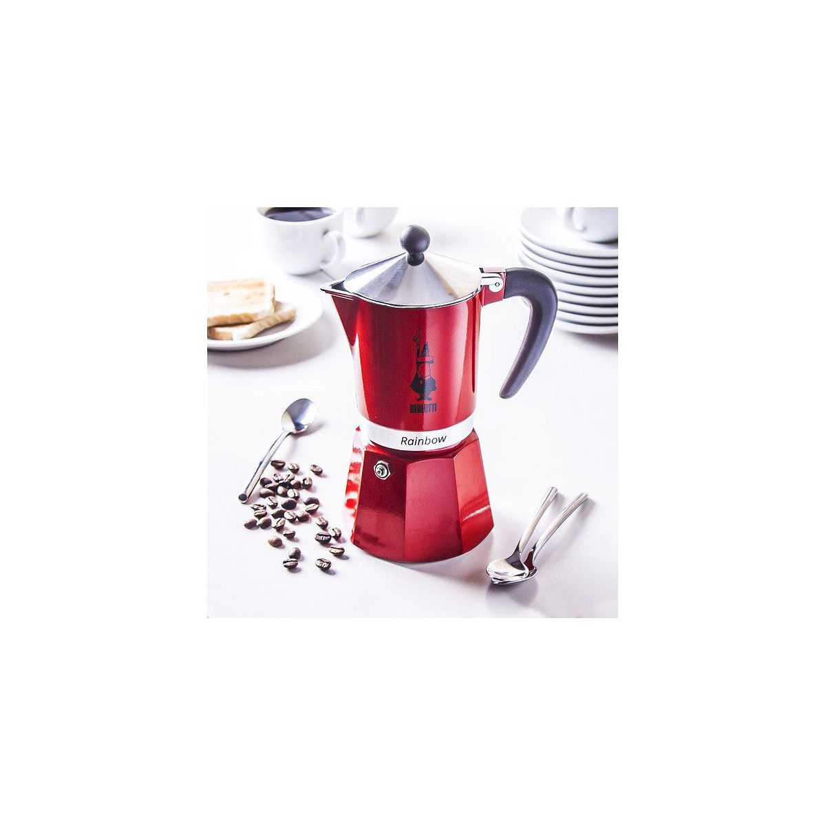 Cafetière italienne Rainbow 6 tasses red rouge, BIALETTI