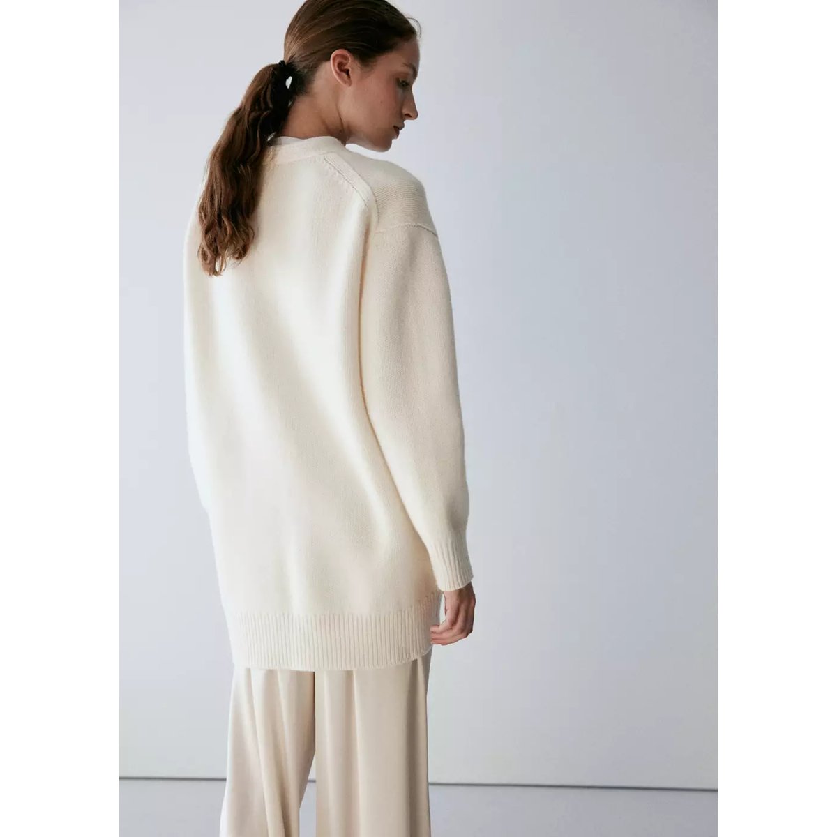 100% wool oversized sweater ivoire, MANGO