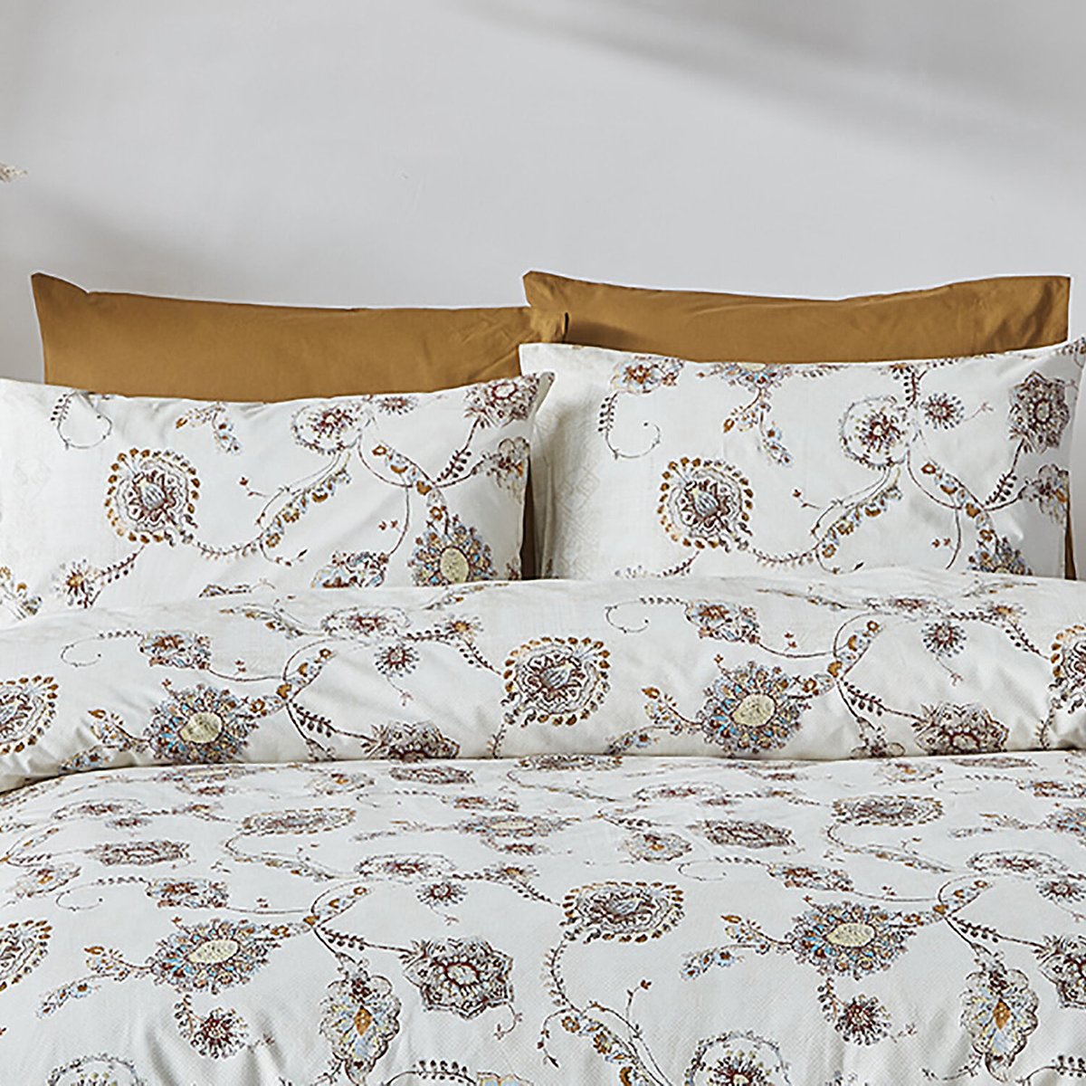 Paure de couette et tai(e) coton imprimé, alesta multicolore, C DESIGN HOME TEXTILE