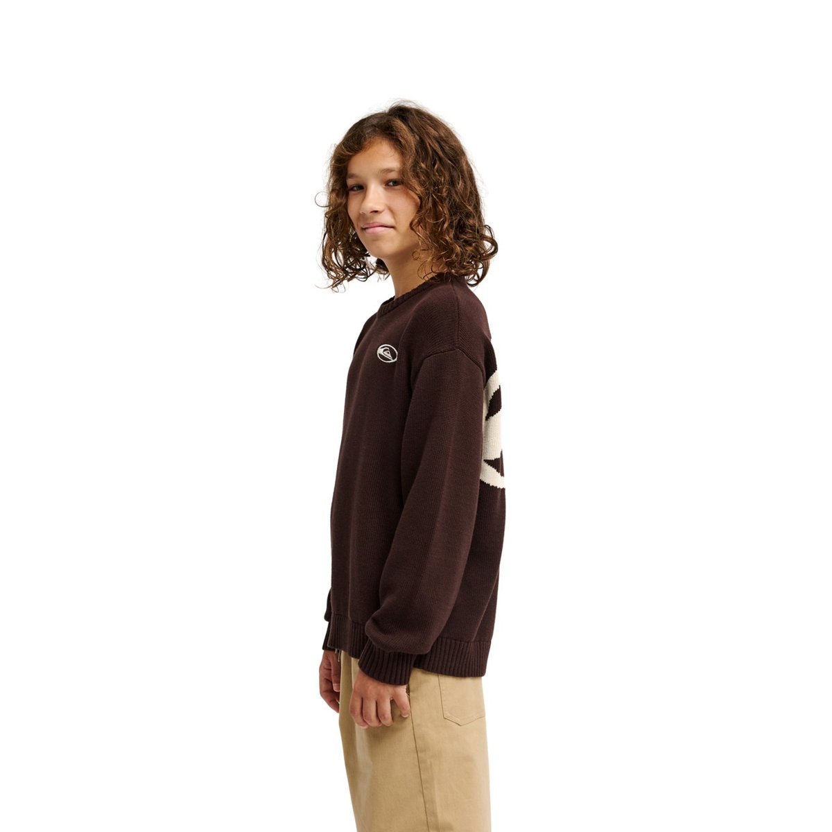 Pull à col rond LAMTARRA marron java, QUIKSILVER