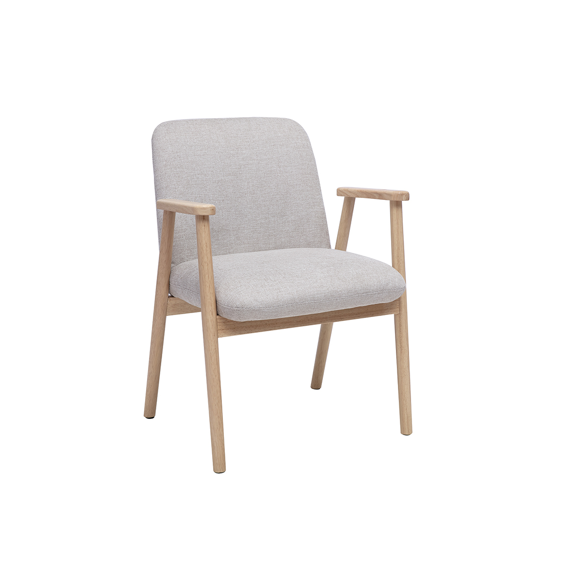 Chaises en tissu effet velours texturé beige et bois clair (lot de 2) KITTY beige, MILIBOO