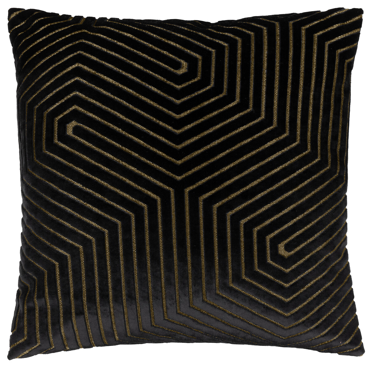 Evoke Cut Velvet Cushion black, PAOLETTI