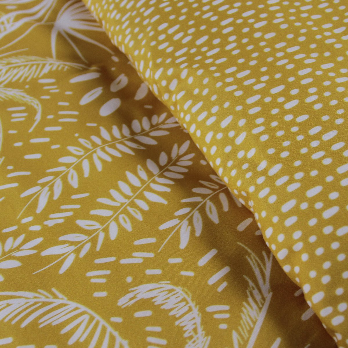 Parure de lit coton zippée 2 personnes imprimé jungle MAWIRA jaune, TODAY