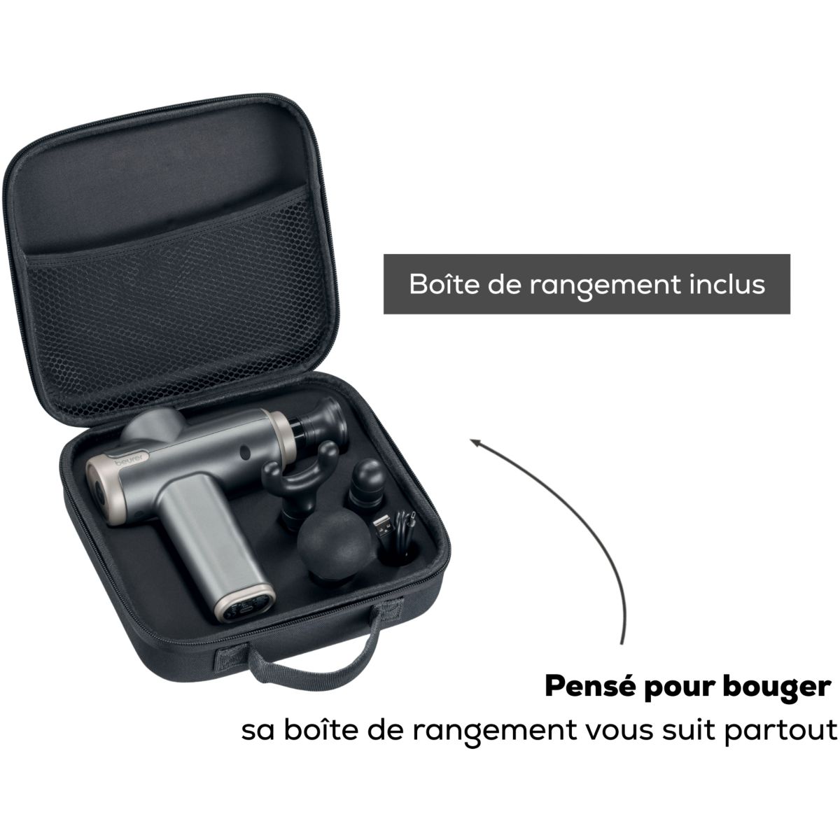 Pistolet de massage MG 2 R - 5 niveaux d'intensité couleur unique, BEURER