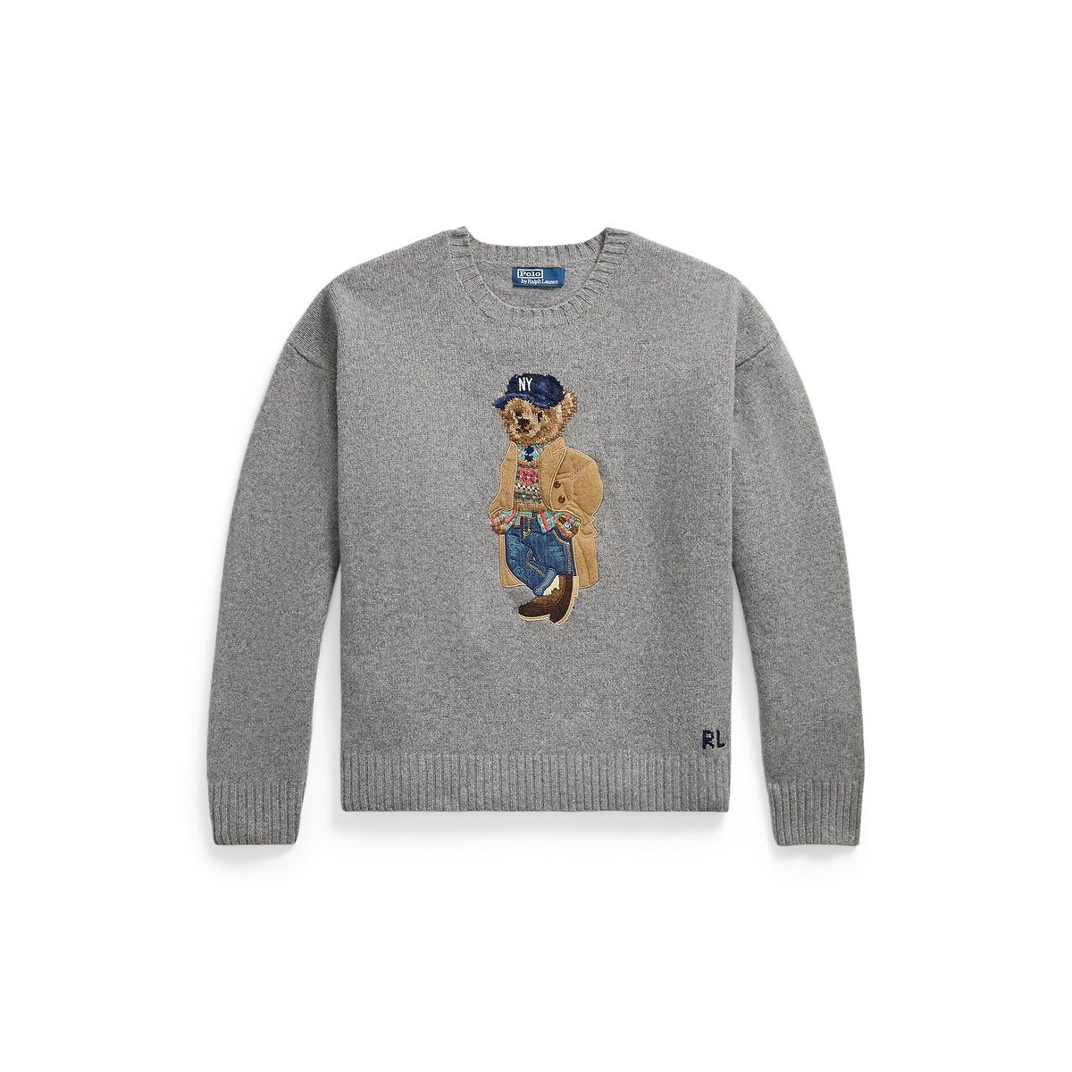 Bear-trui, van gemengde wol, Relaxed Fit grijs, POLO RALPH LAUREN
