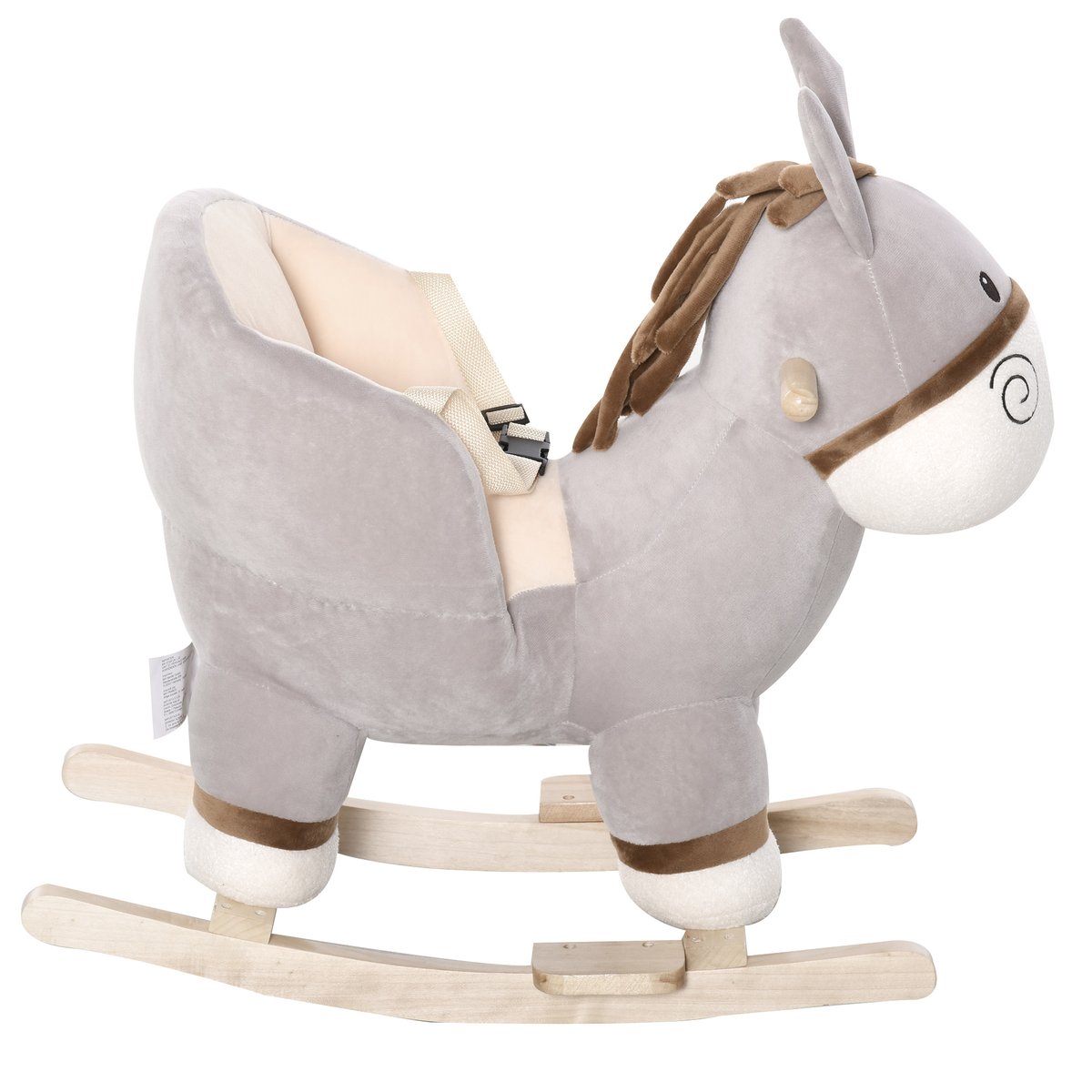 Cheval à bascule pour enfants Bois peuplier gris, HOMCOM