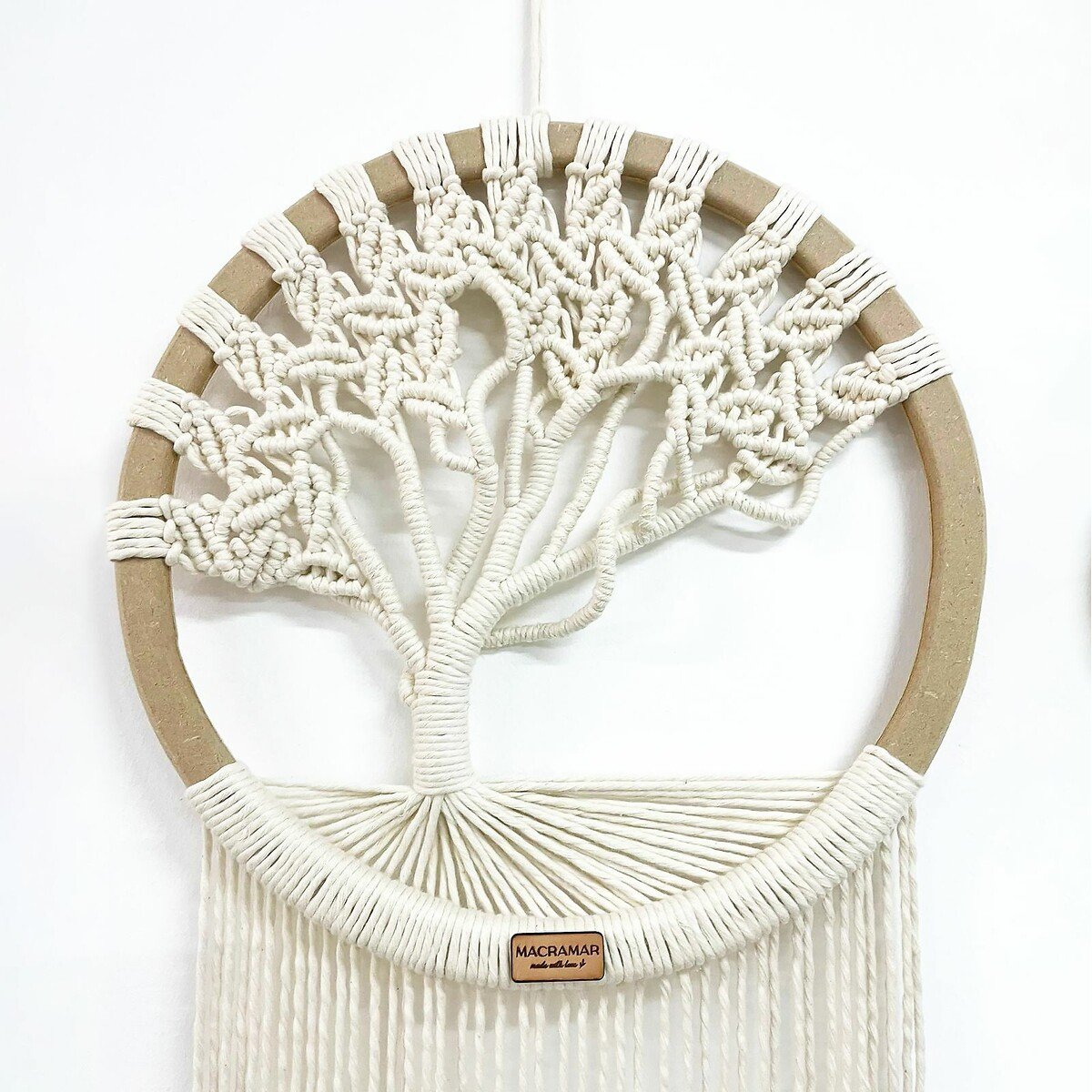 Decoração de parede em macramé Árvore da Vida, MACRAMAR cru, MACRAMAR