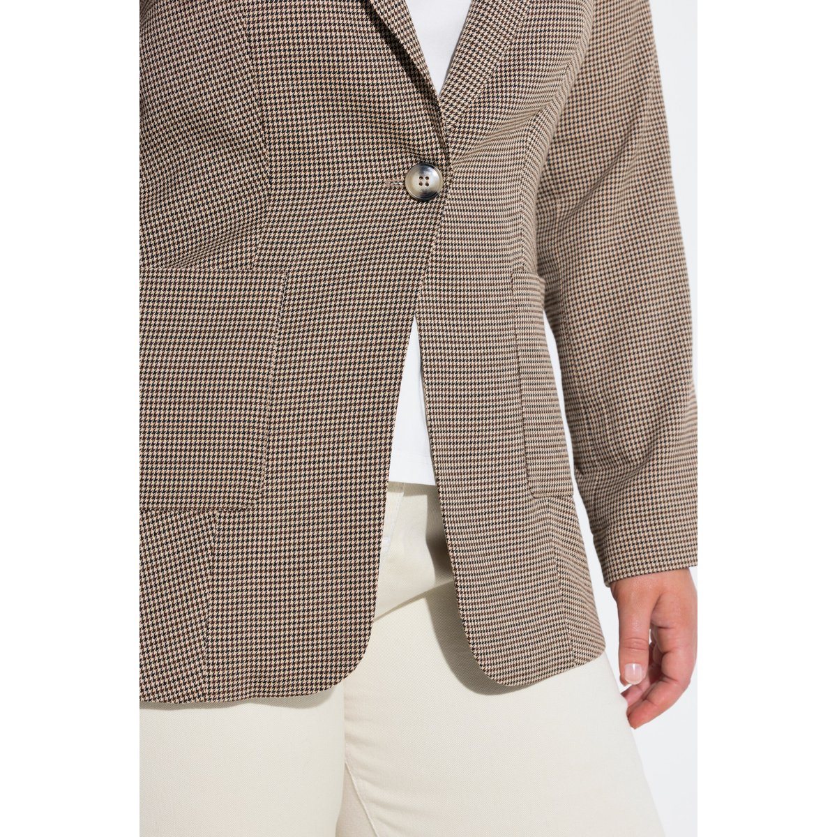 Blazer motif pied-de-poule acajou, ULLA POPKEN