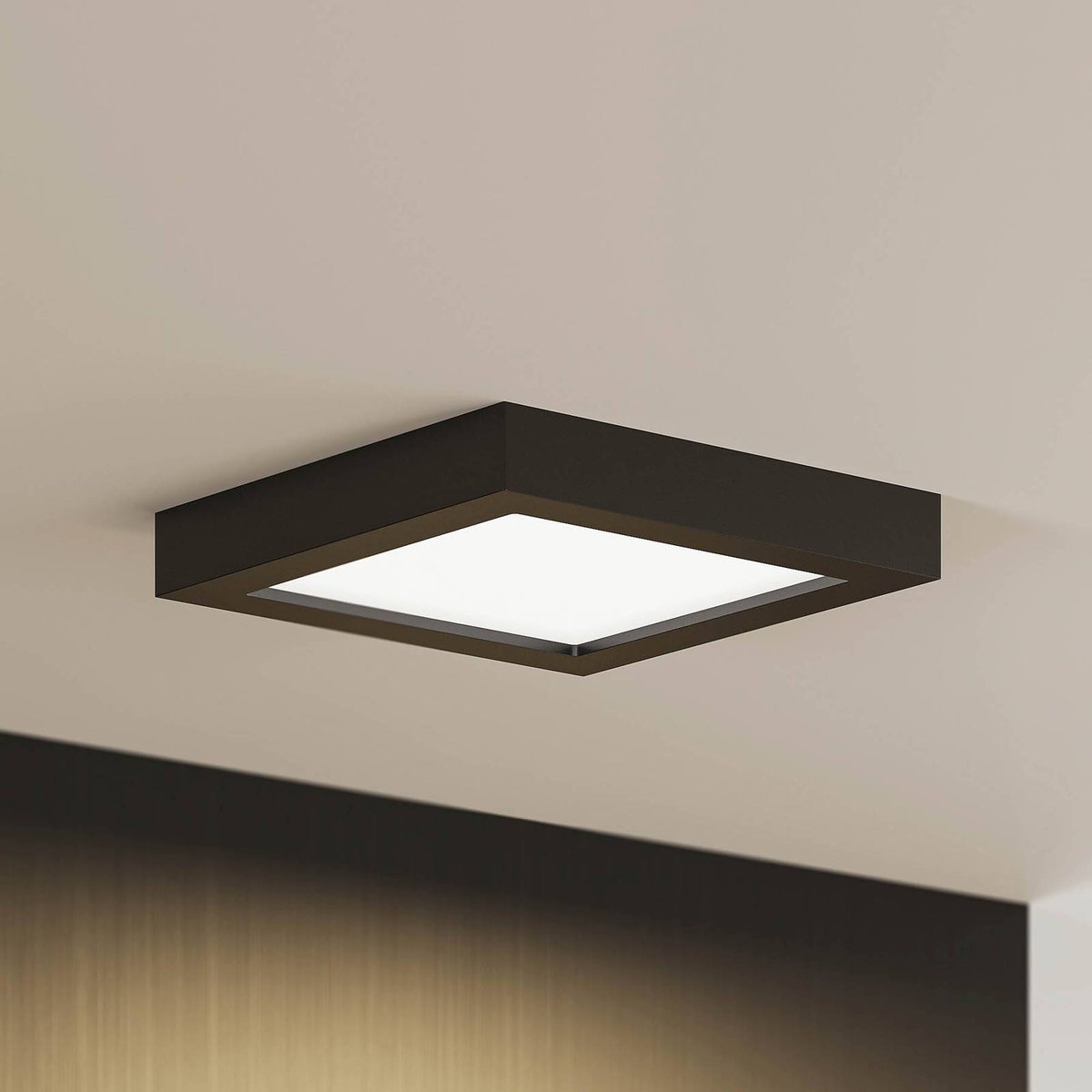 Plafonnier en aluminium moderneLED, Alette noir, blanc, PRIOS