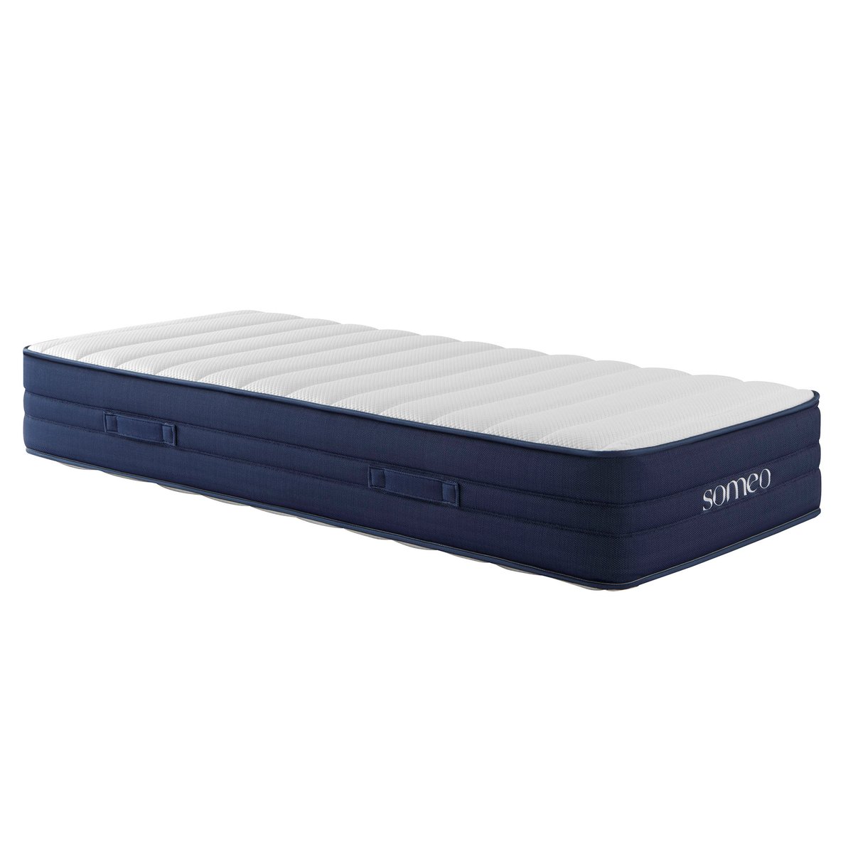 Ensemble matelas ressorts, latex et mémoire de forme, sommier Constellation et pieds Rêve 700 blanc, SOMEO