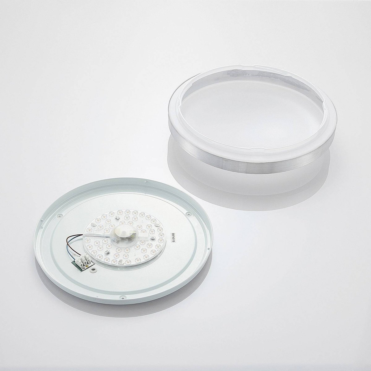 Plafonnier en aluminium moderneLED, Emelie aluminium, blanc, LINDBY