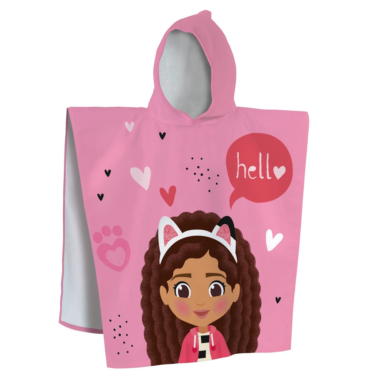 Cape de bain imprimée 100% coton, DUO rose, GABBY ET LA MAISON MAGIQUE