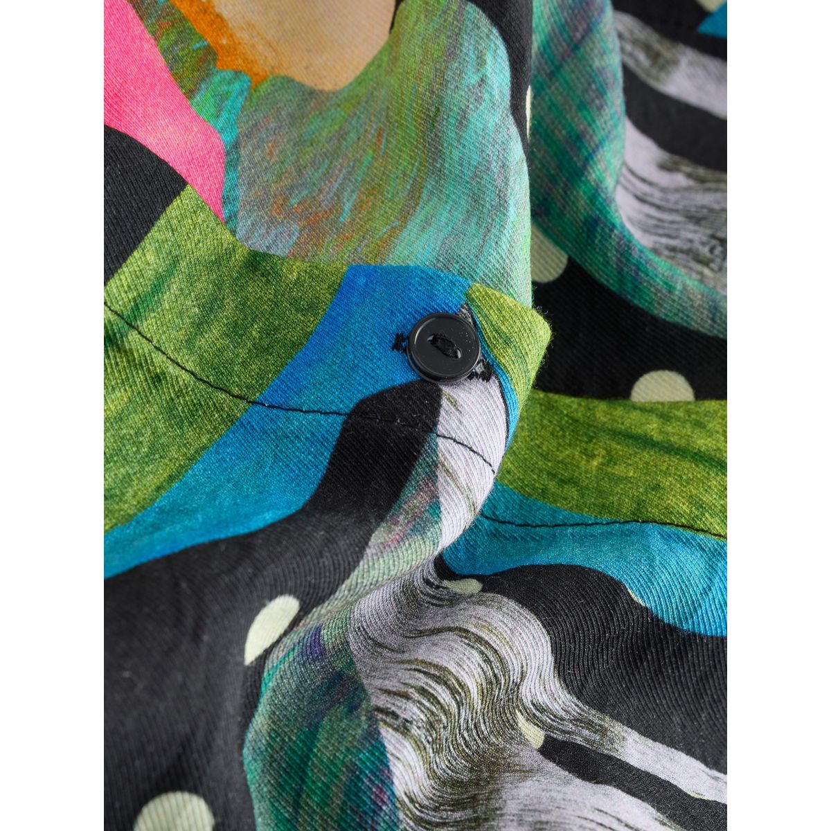 Robe chemise mi-longue à manches longues noir/multi-fleurs, NEXT