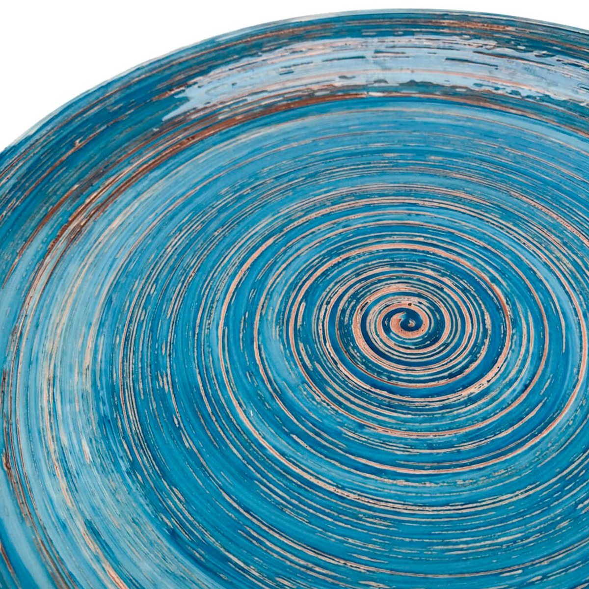 Lot de 4 assiettes plates, SWIRL bleu, KARE DESIGN