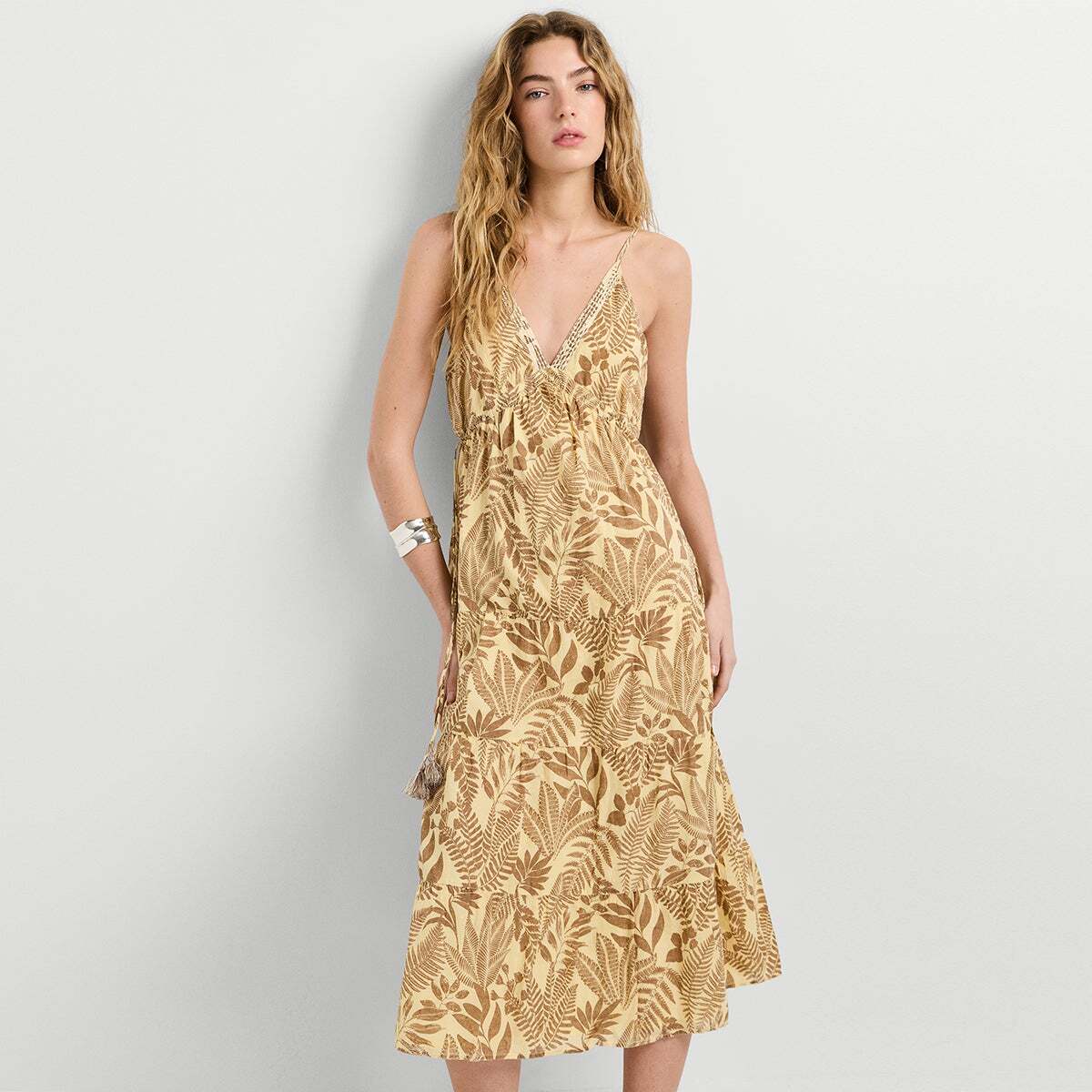 Robe Midi À Imprimé Floral brun brun, PEPE JEANS