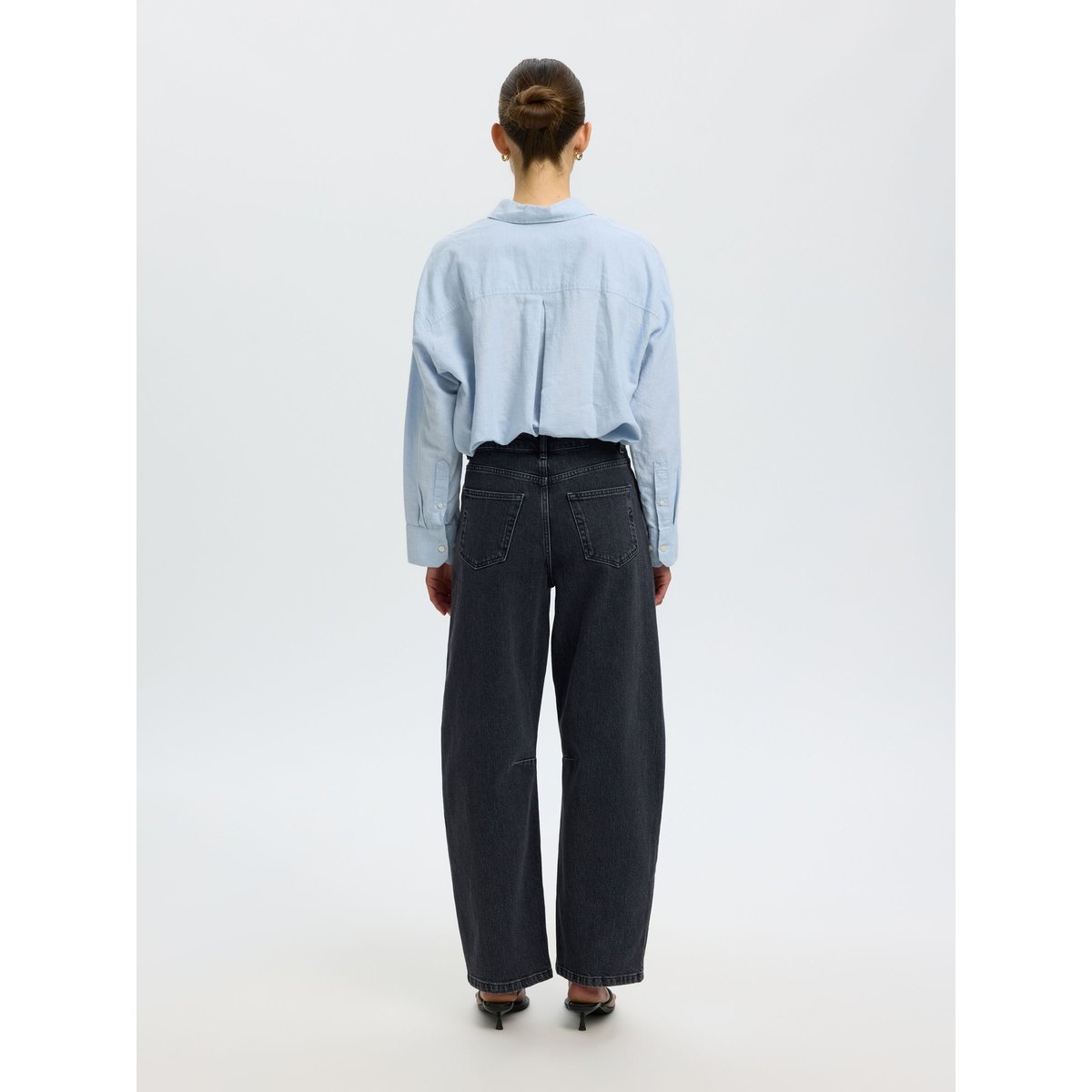 Jeans Barrel medium grey denim, SELECTED