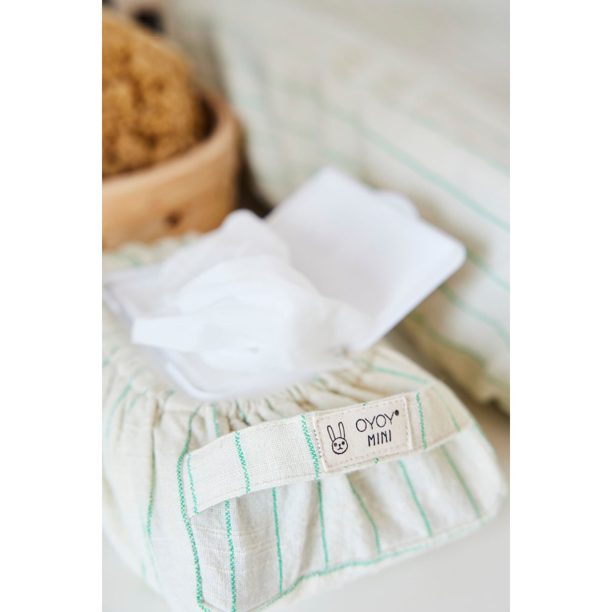 Housse pour lingettes en coton MINI vert, OYOY LIVING DESIGN