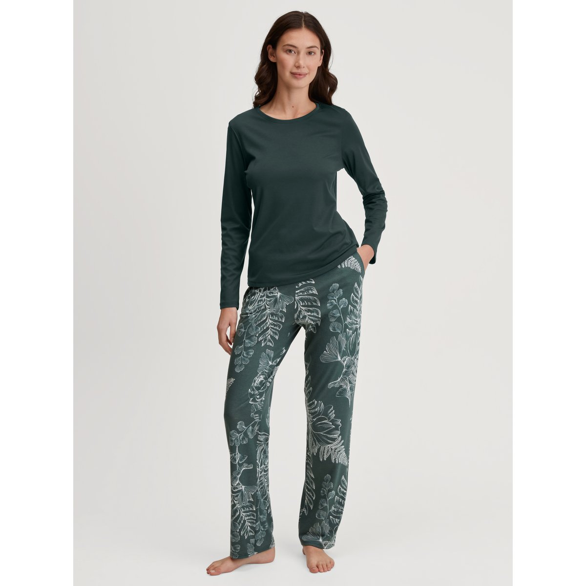 Pantalon Coton FAVOURITES BOTANIC deep emerald green, CALIDA