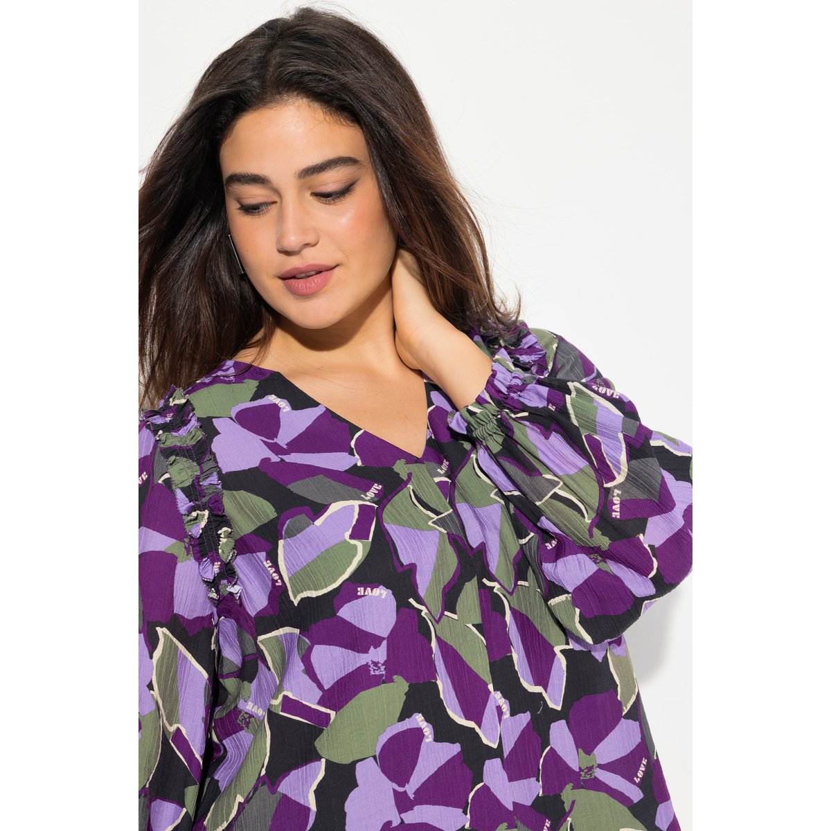 Blouse manches 3/4 noir, ULLA POPKEN