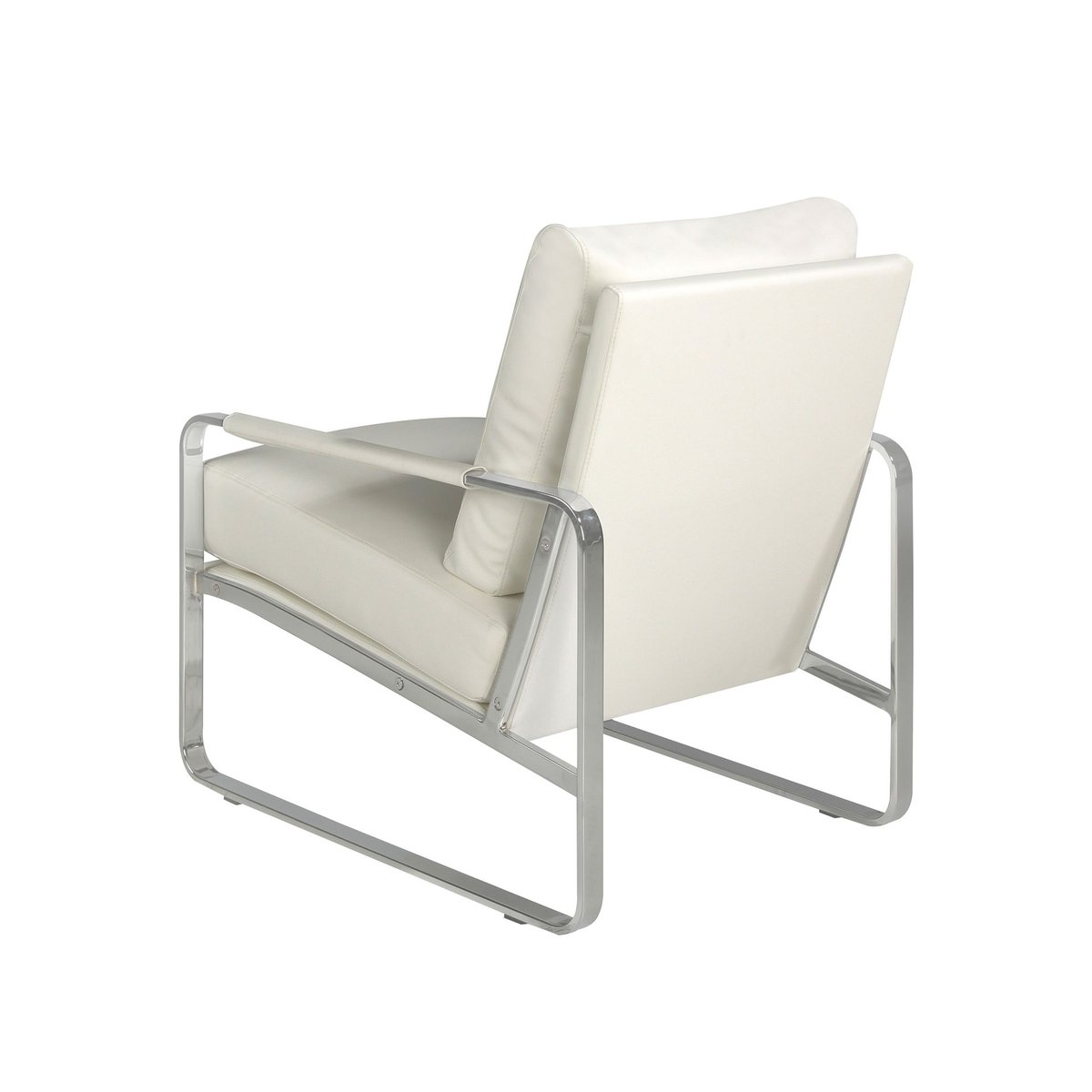 Fauteuil en similicuir blanc blanc cassé | acier, ANGEL CERDA