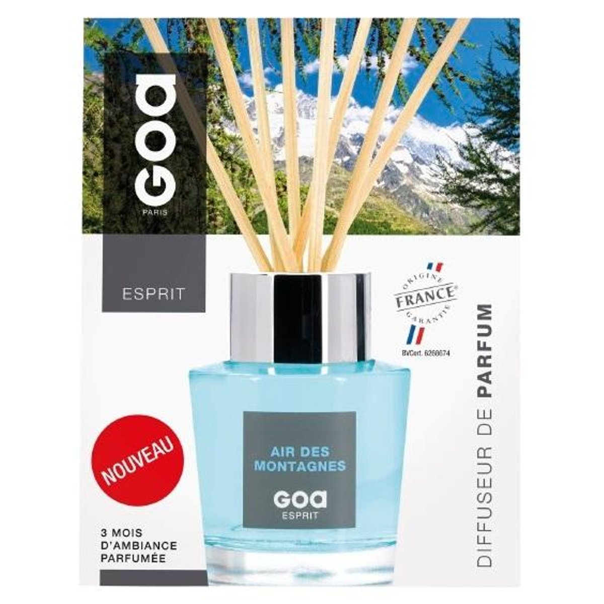 Parfum d'intérieur - Goatier air des montagnes 200 ml bleu, GOA