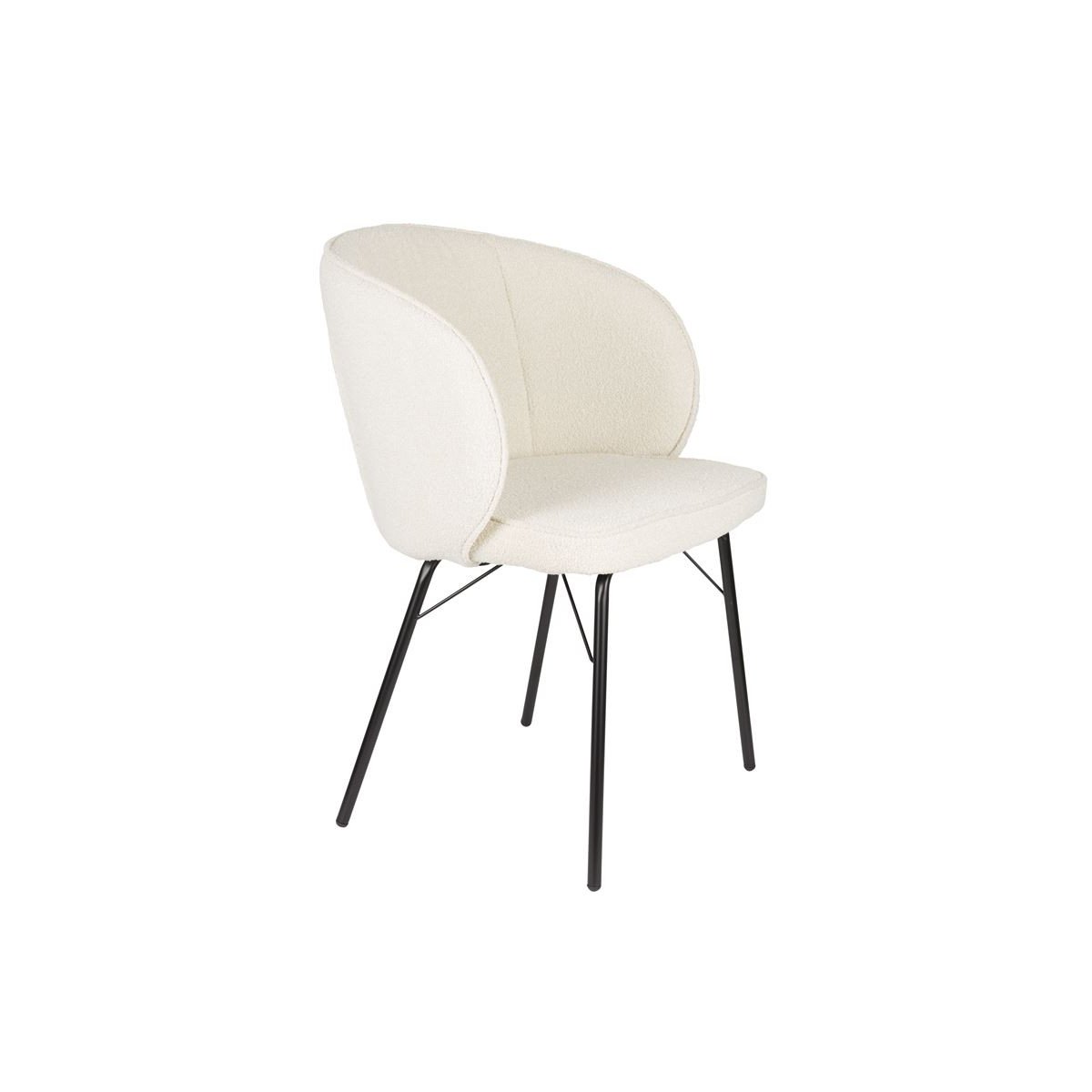 Chaise design en tissu (lot de 2), JOA blanc, BOITE A DESIGN