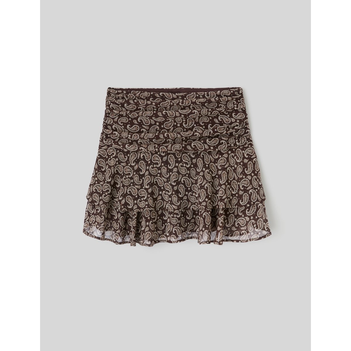 Jupe short imprimée marron foncée, BZB
