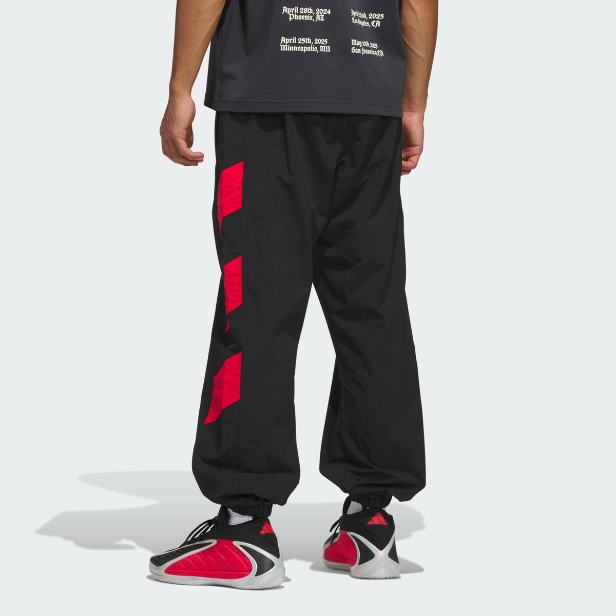Pantalon De Survêtement Anthony Edwards Foundation black / pure ruby, adidas Performance