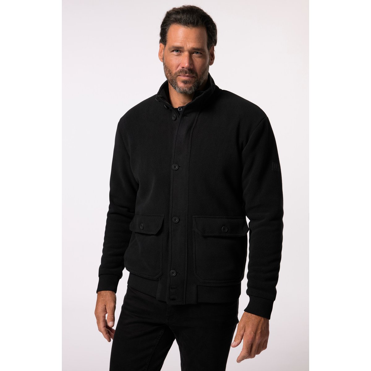 Blouson en polaire noir, JP1880