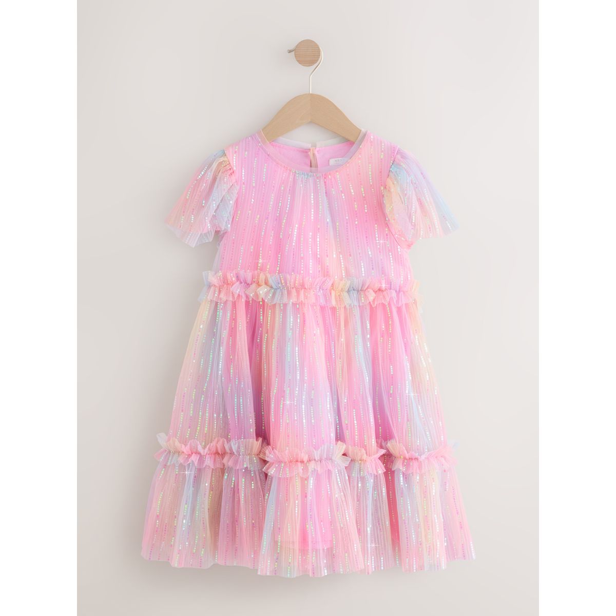 Robe de soirée en tulle rose étincelant, NEXT