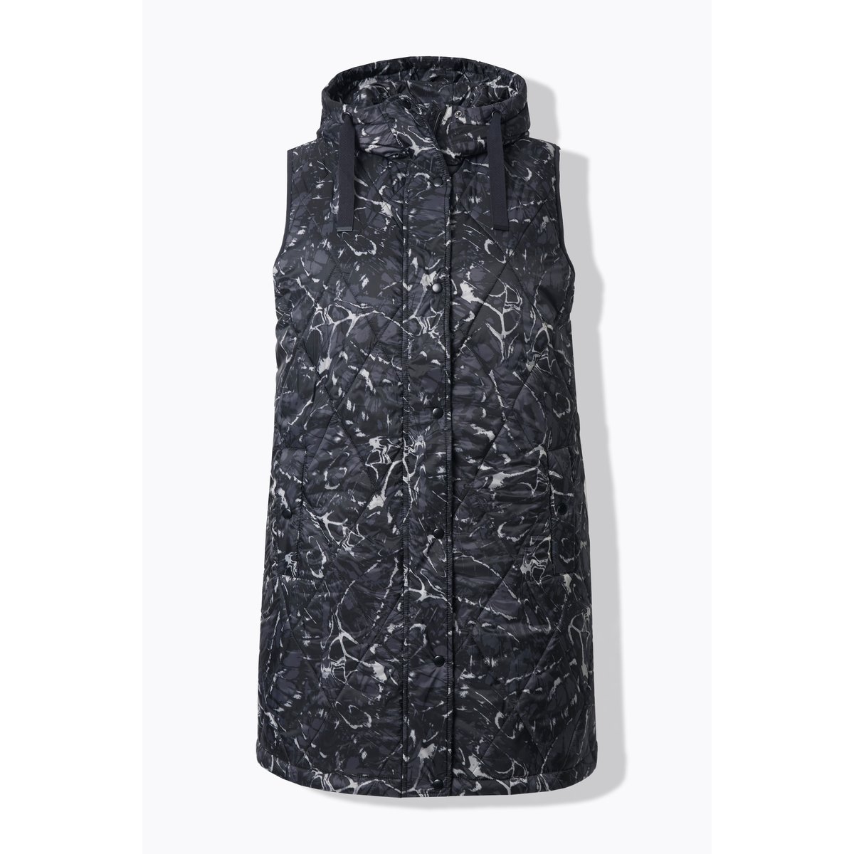 Long gilet matelassé déperlant HYPRAR gris graphite, ULLA POPKEN