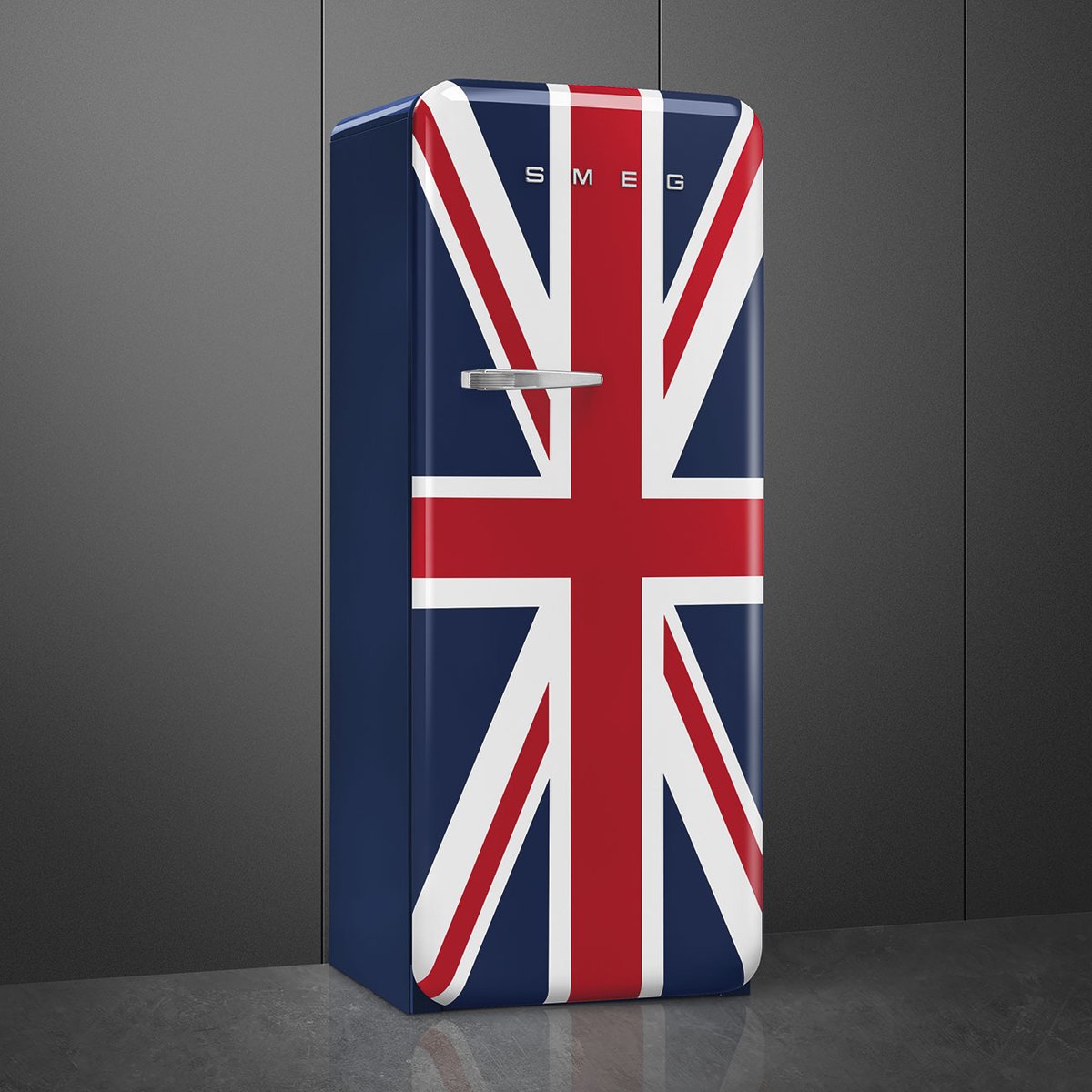 Réfrigérateur 1 porte poignée à gauche FAB28 drapeau royaume-uni brillant, SMEG