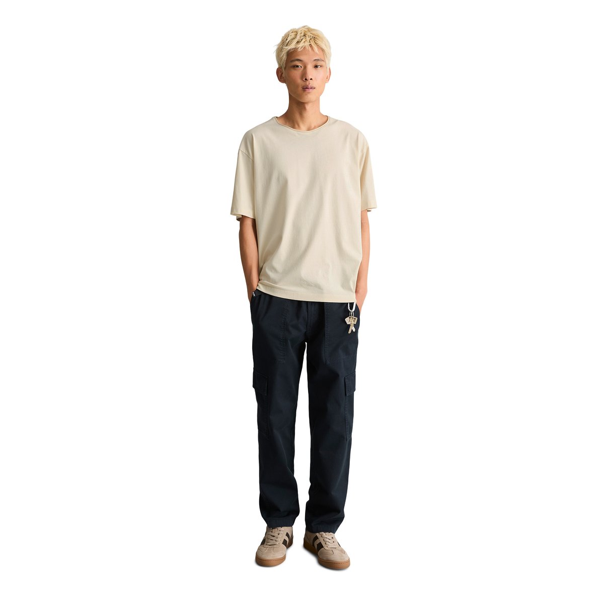 T-shirt ample avec un ourlet roulé à l'encolure blanc, MARC O’POLO DENIM