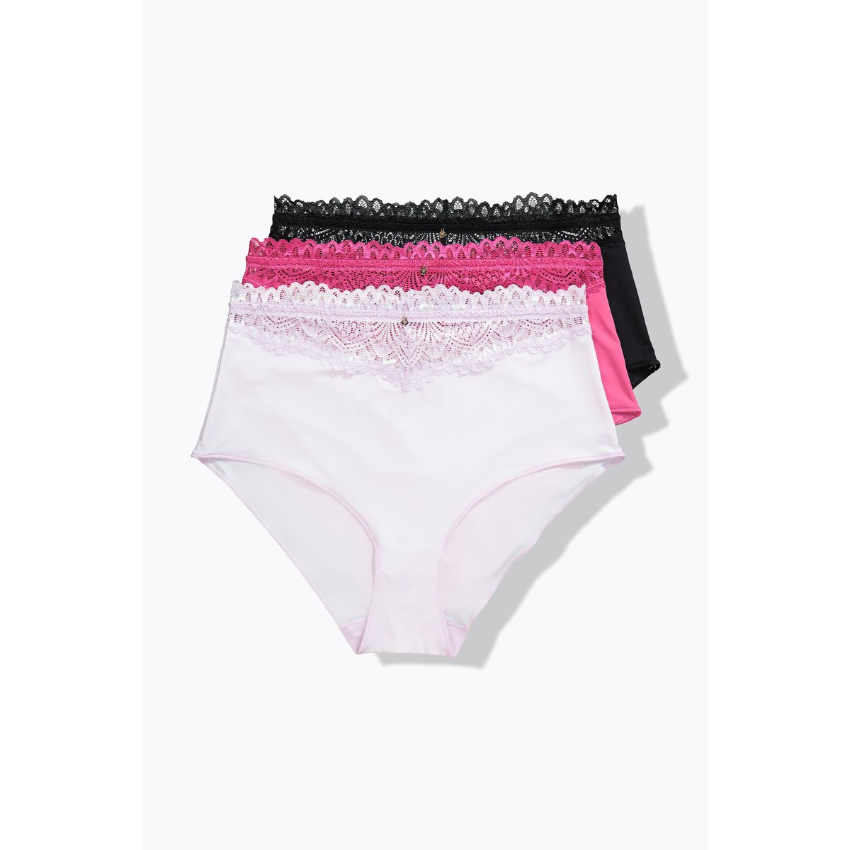 Lot de 3 culottes maxi TruYou, microfibre rose vif oriental, ULLA POPKEN
