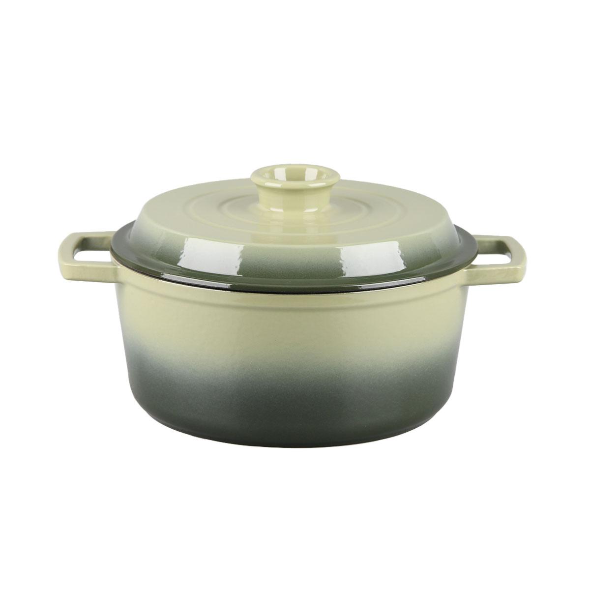 Cocotte en fonte ronde 25cm - "Masseiron Olivine" couleur unique, LAGUIOLE CUISSON