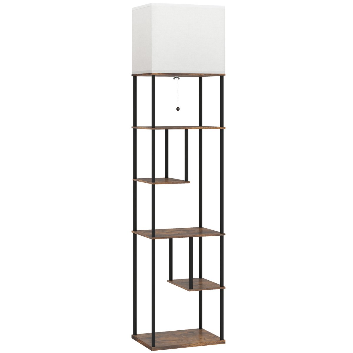Lampadaire MDF Brun Rustique marron, HOMCOM
