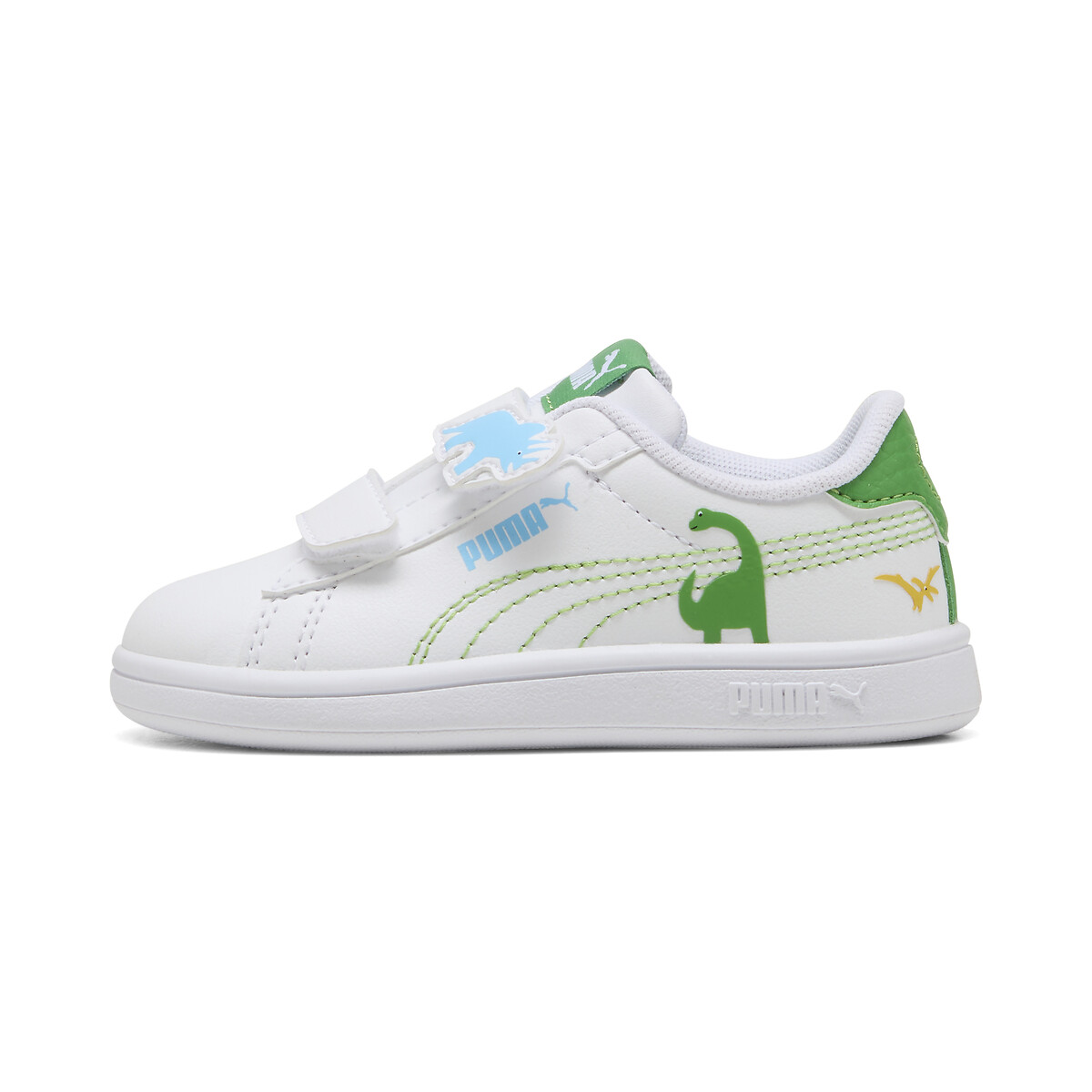 Zapatillas con velcro SMASH 3.0 DINO V blanco/verde , PUMA
