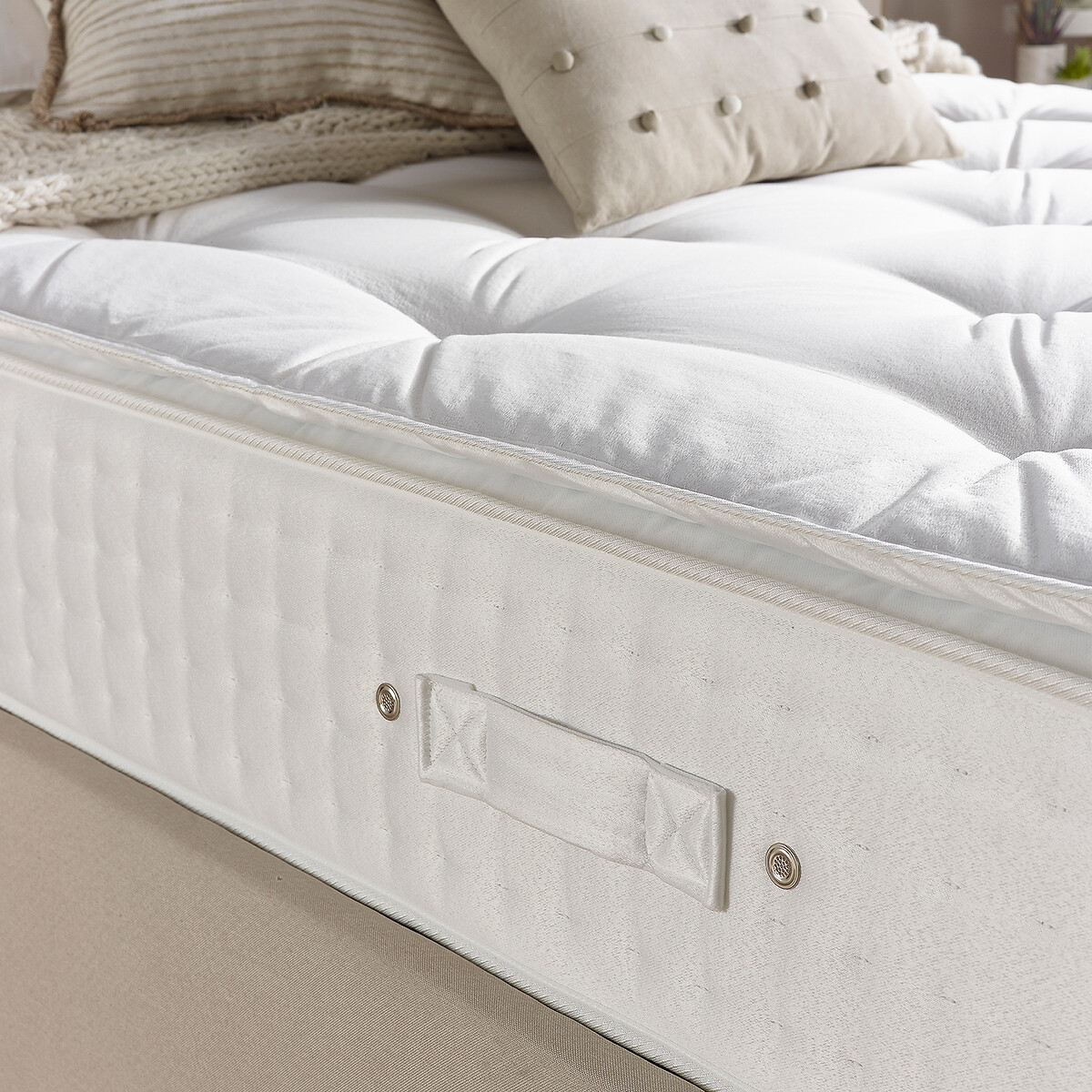 Aspire Luxury 3000 Pocket Natural Wool & Cashmere Pillowtop Mattress white, ASPIRE