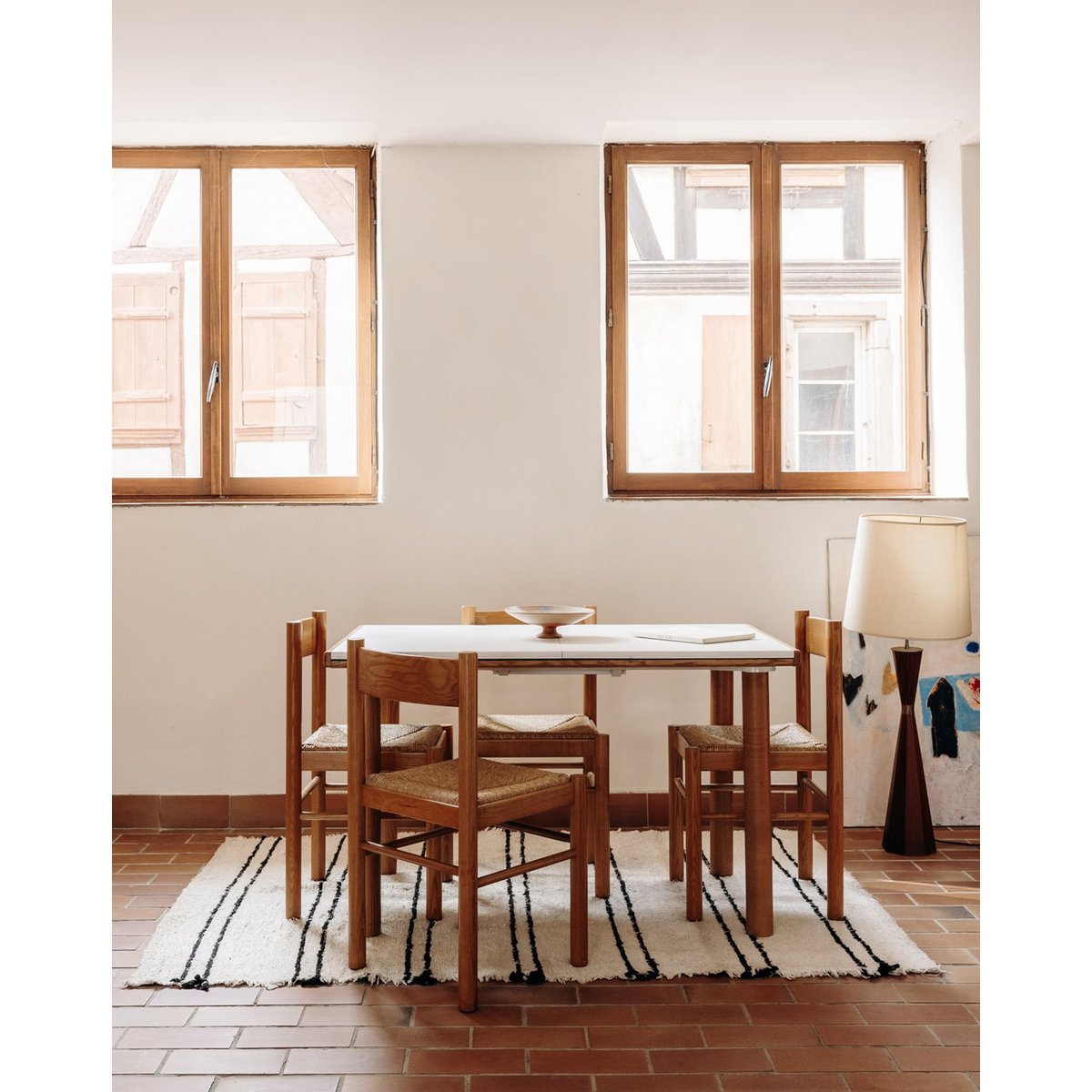 Ensemble table à manger et chaises Karla N°102 - Bon état bois, DEBONGOUT