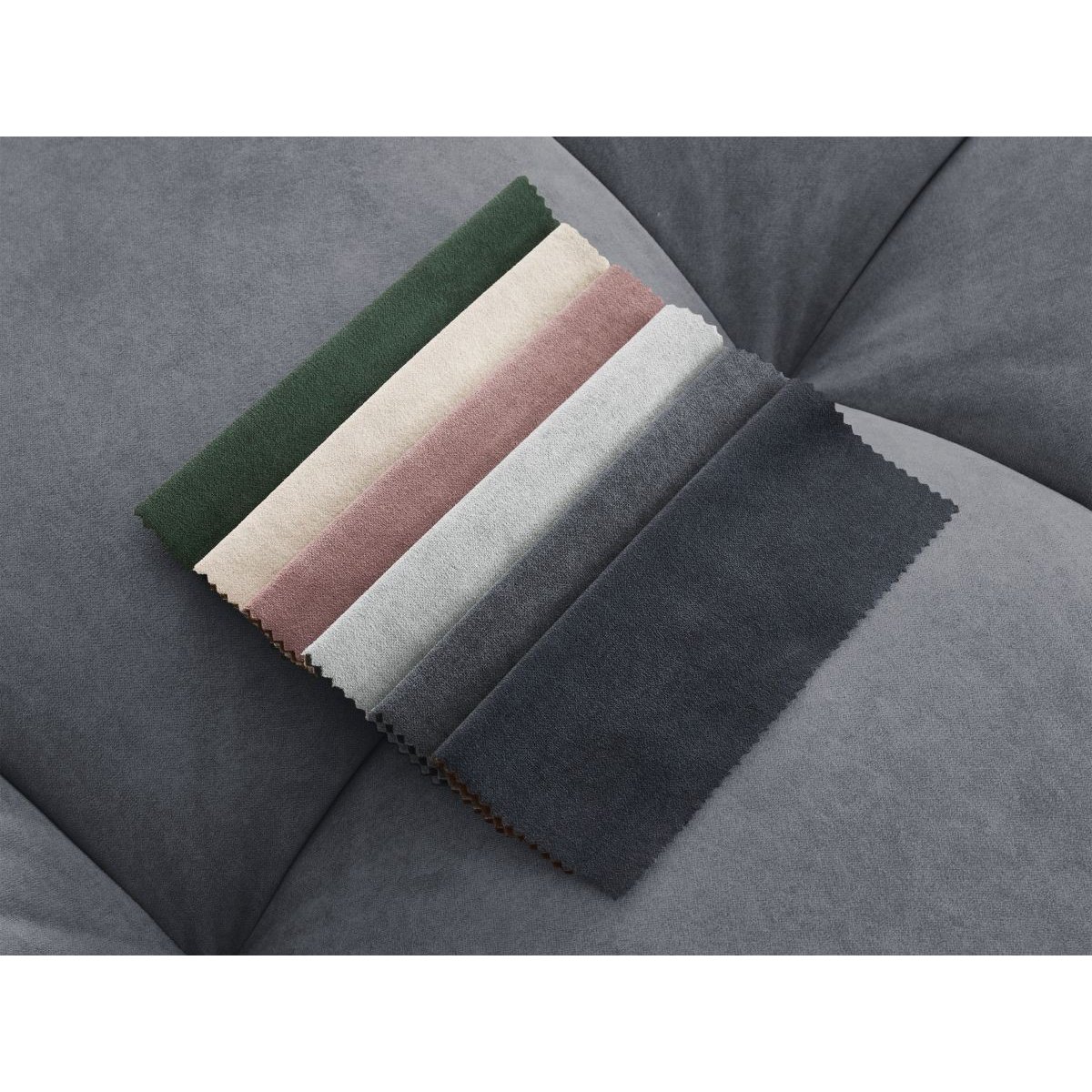 Pouf velours, MONT-BLANC gris foncé, BOBOCHIC