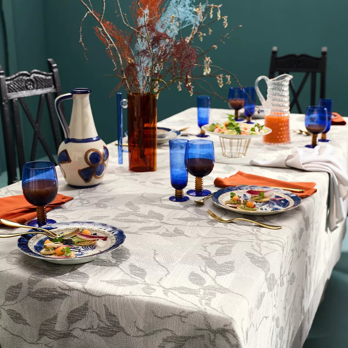 Nappe pur coton MILLE PRUNUS silver, GARNIER THIEBAUT