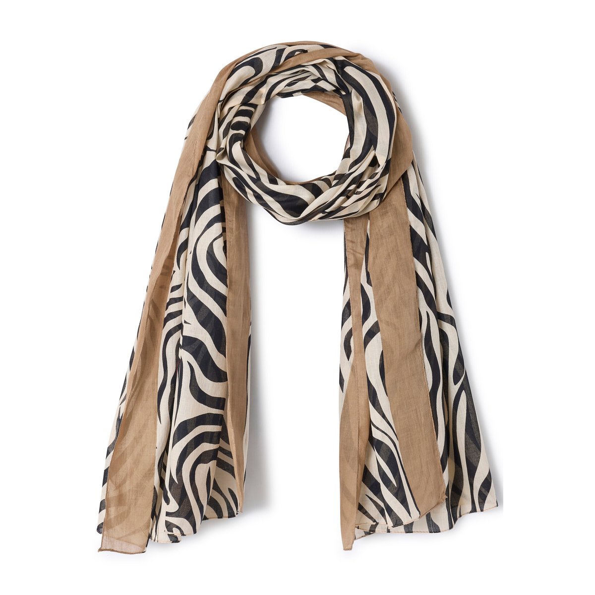 Foulard imprimé animalier pur coton blanc noir animalier, DAMART