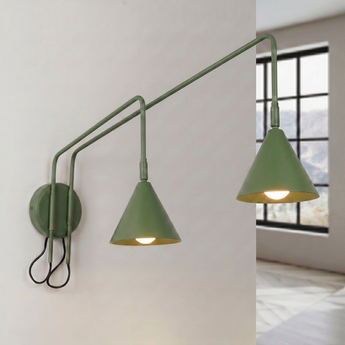 Applique murale Vert Olive E14 2 NOX vert olive, EDEN