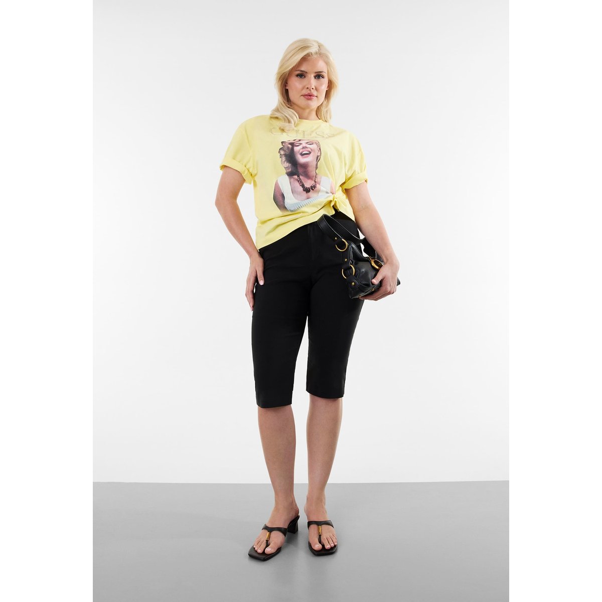 T-Shirt Imprimé jaune, GUESS