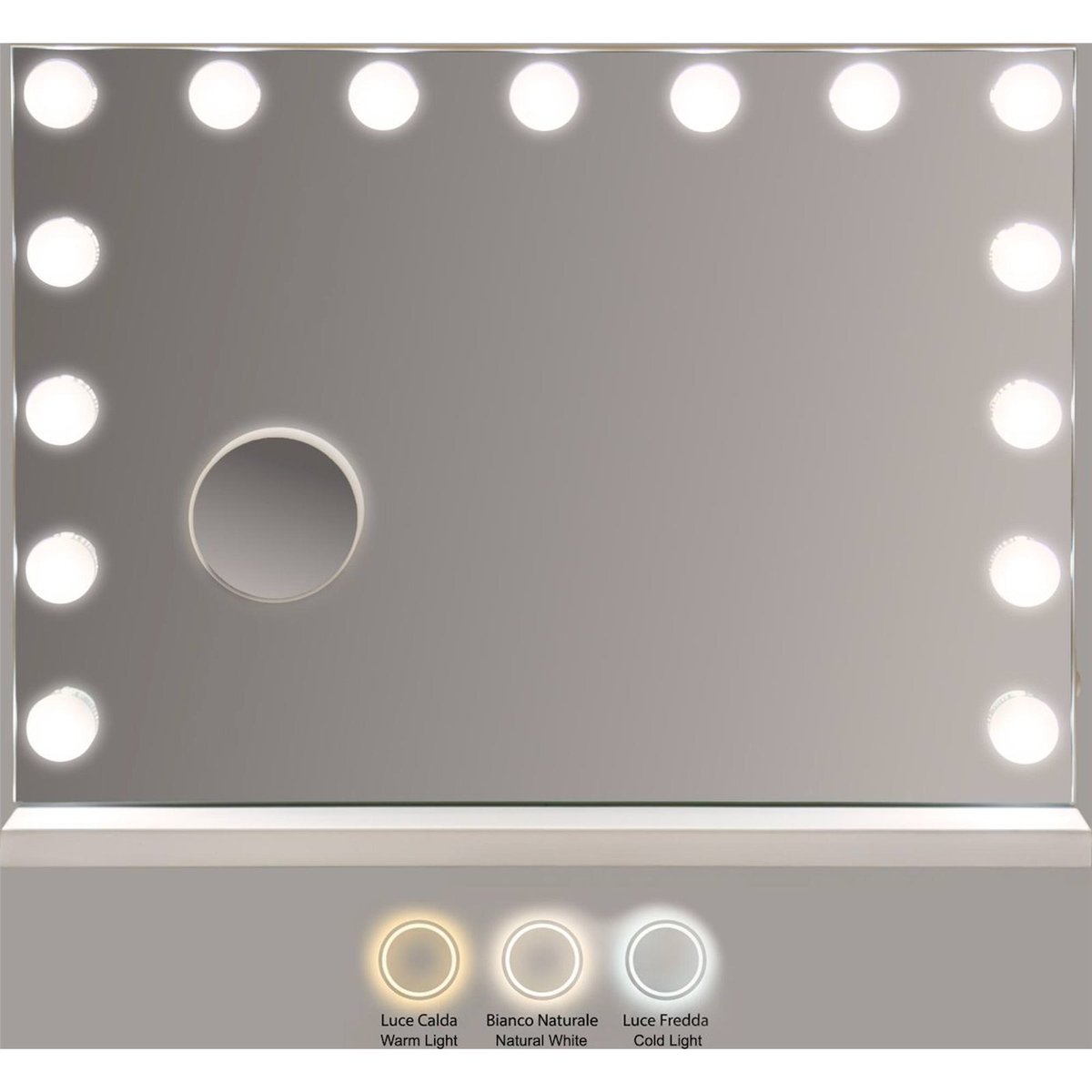 Miroir de table lumineux hollywood en fer MODERN blanc, RECOLLECTION