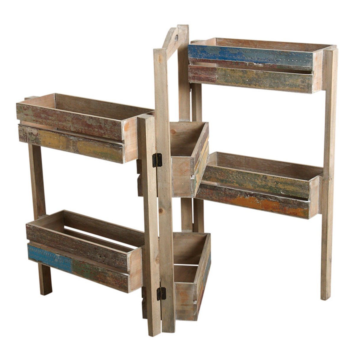 Jardinière triptyque en bois recyclé couleur unique, AUBRY GASPARD