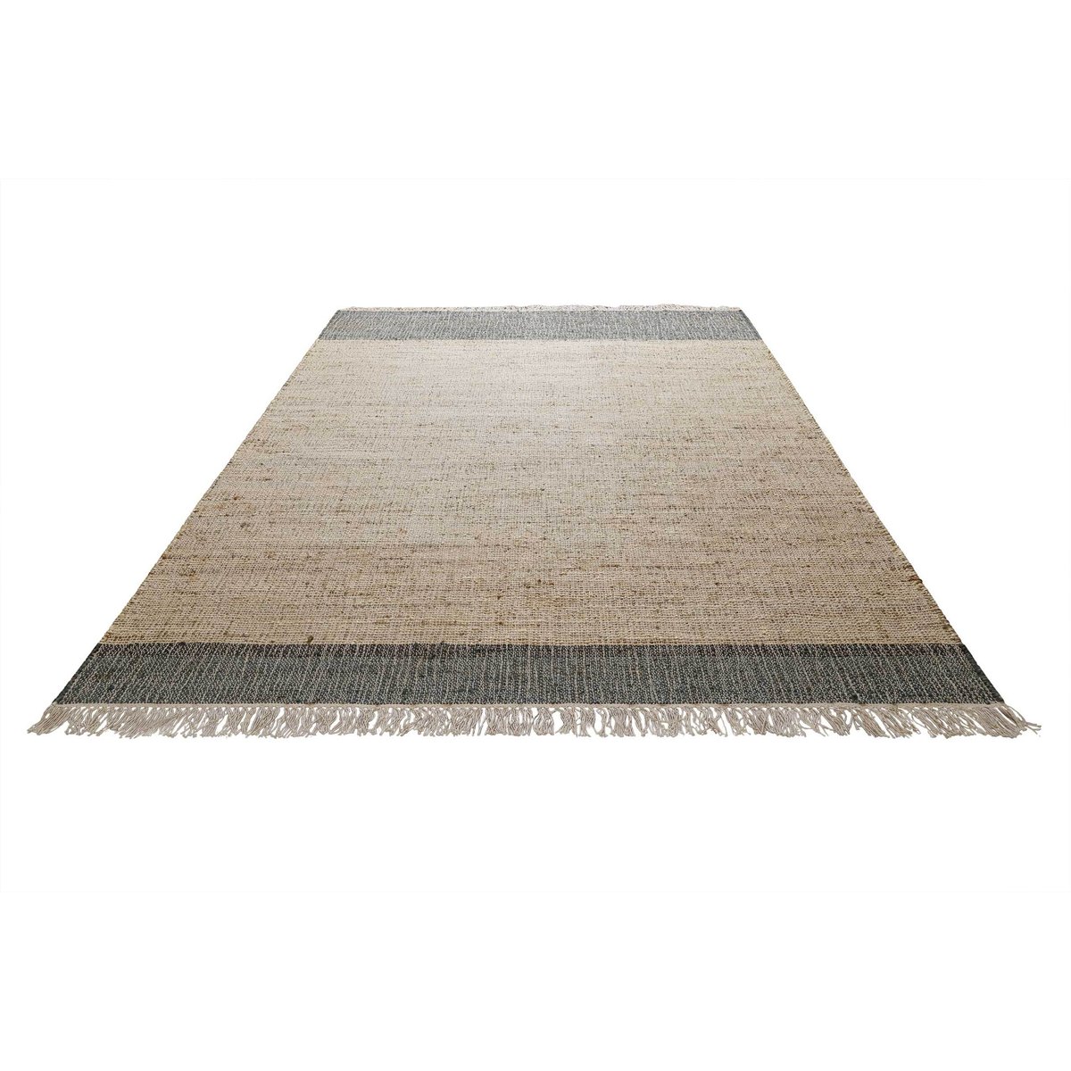Tapis jute rectangulaire à franges , VIKTOR naturel, gris, WECON HOME