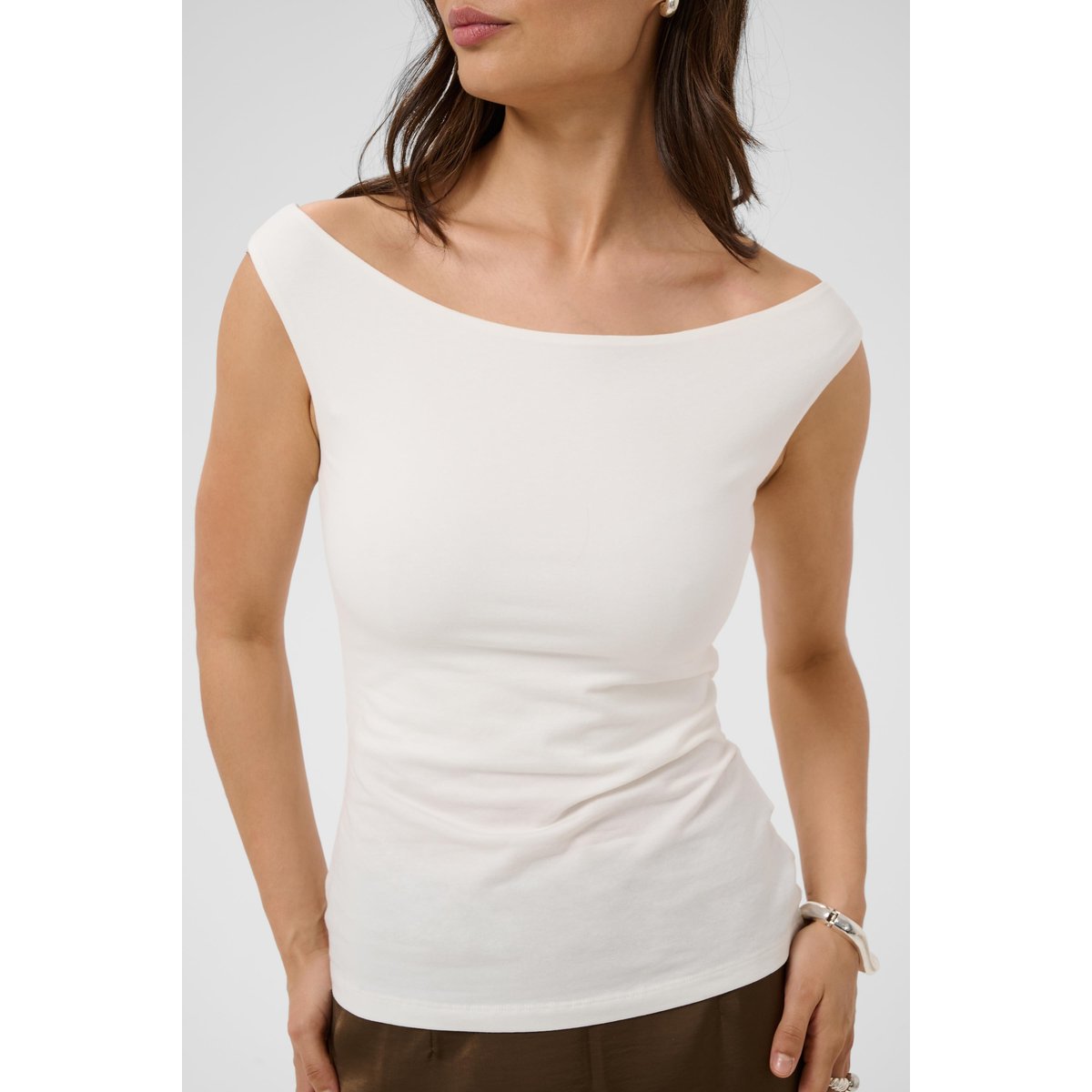 Jersey sans-manches blanc chalk, KAFFE
