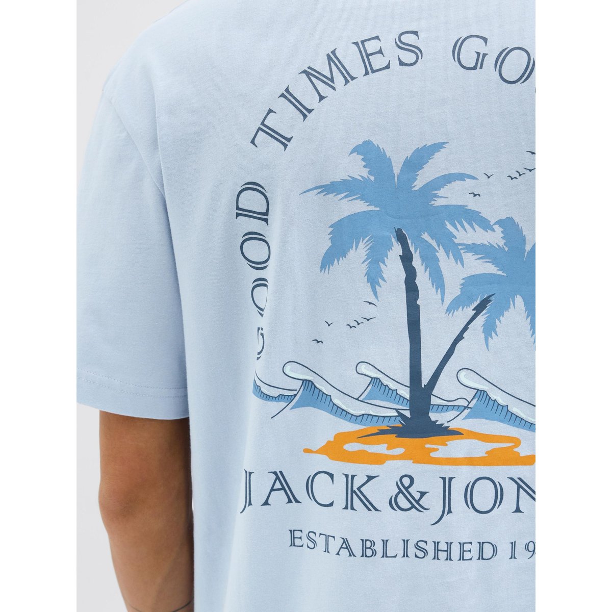 T-Shirt chambray blue, JACK & JONES